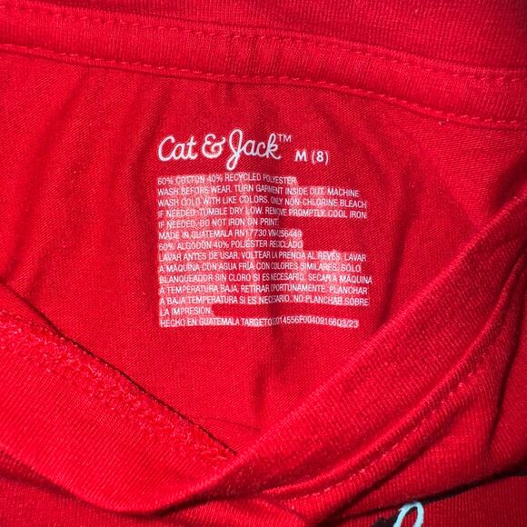 Lot of 3 Cat & Jack Girls 7/8 Top Holiday School Casual Everyday Basic Christmas - Picture 3 of 16